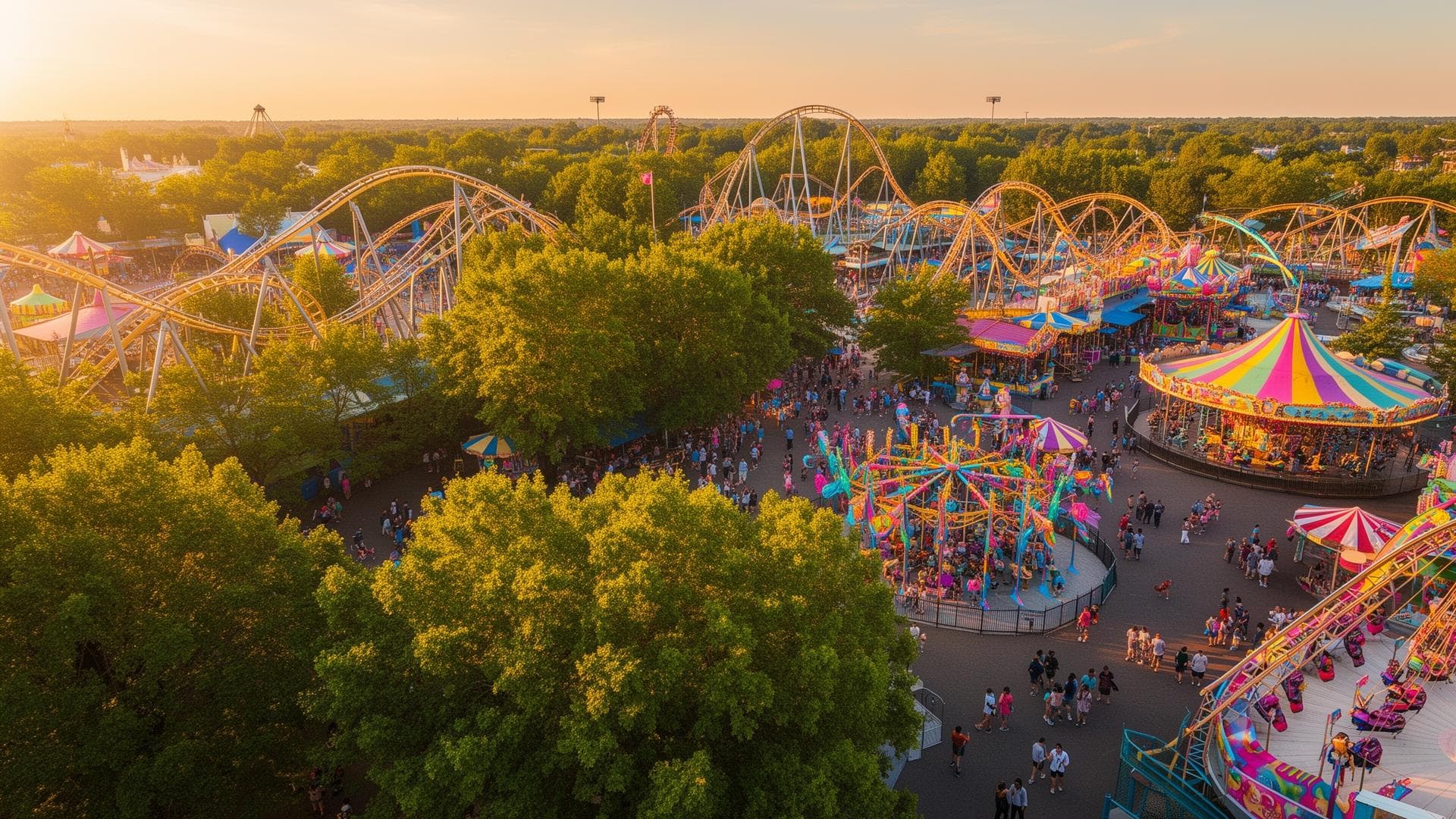 A thrilling rollercoaster at a theme park